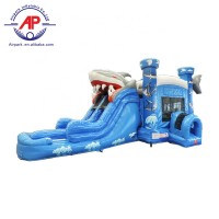 shark inflatable jumping bouncy castle water slides for sale commercial